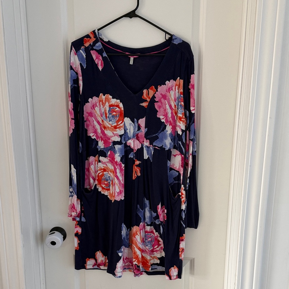 Joules Navy Floral Long Sleeve Top